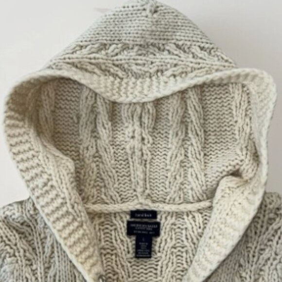 American Eagle Lambswool Cardigan Hooded Hand Knit Sweater Women's Size Large - Picture 5 of 14